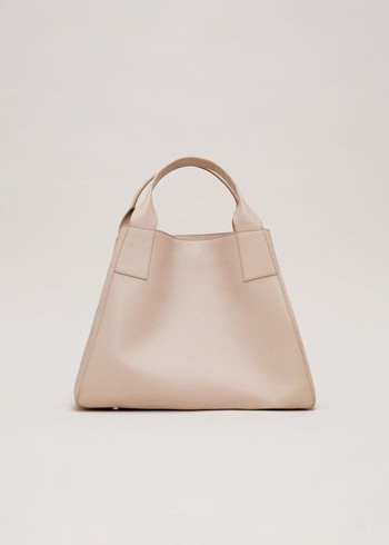 Phase Eight Large Leather Bags Cream Canada | YIFAHB-978